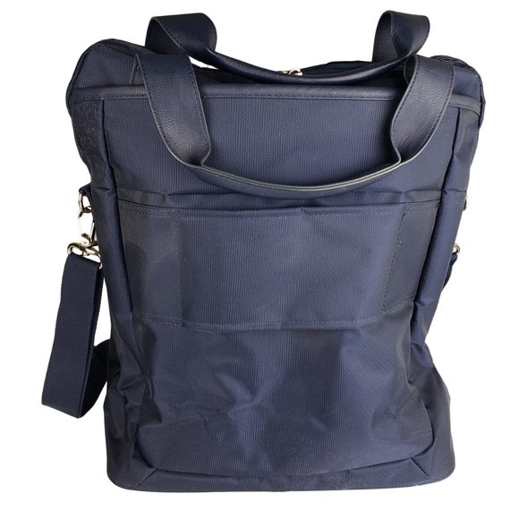 Samsonite Shoulder Carry On Under Seat Sturdy Nylon Tote Bag Navy Blue NWOT - Picture 3 of 9